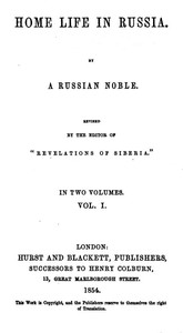 Cover of Home Life in Russia, Volumes 1 and 2 [Dead Souls] — Context and Discussion