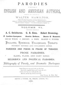 Cover of Parodies of the works of English & American authors, vol. VI — Context and Discussion