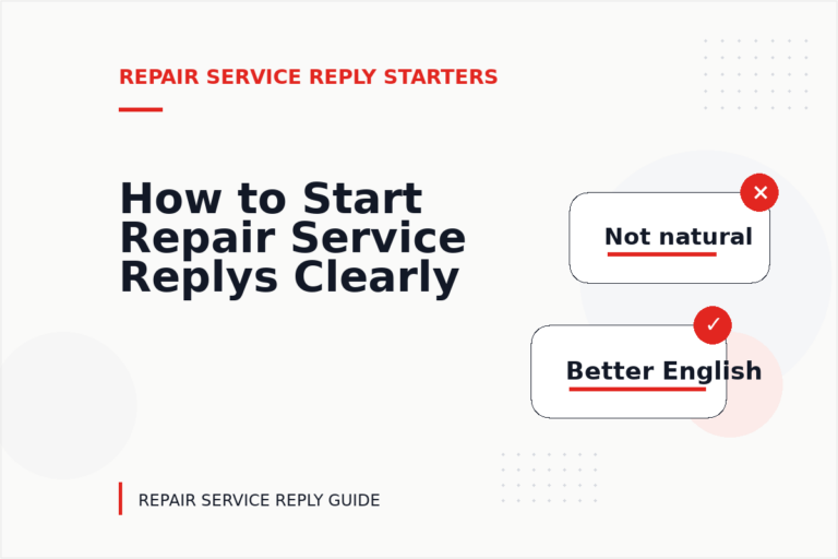 How to Start Repair Service Replys Clearly