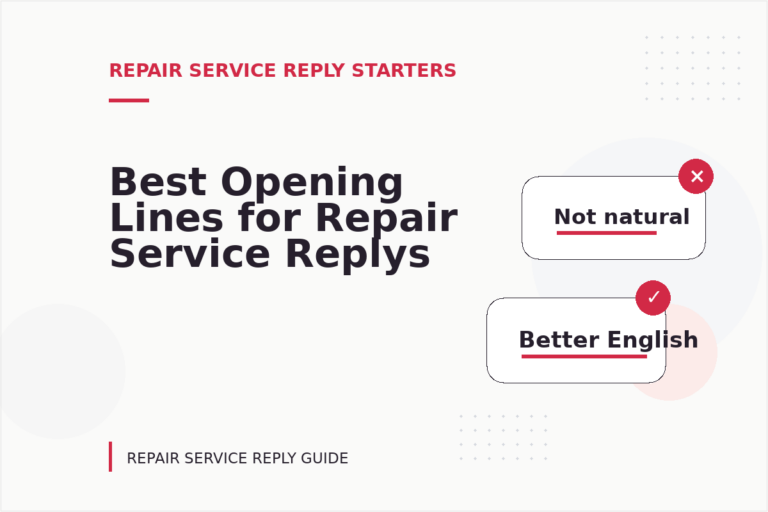 Best Opening Lines for Repair Service Replys