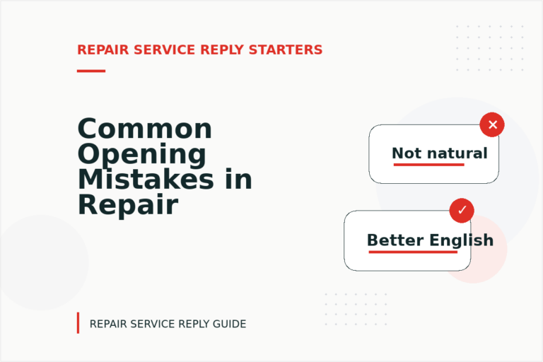 Common Opening Mistakes in Repair Service Replys Common Opening Mistakes in Repair Service Replys
