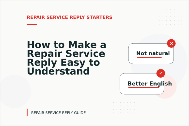 How to Make a Repair Service Reply Easy to Understand How to Make a Repair Service Reply Easy to Understand