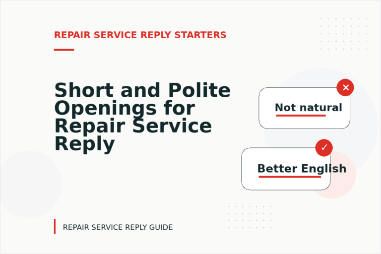 Short and Polite Openings for Repair Service Reply English