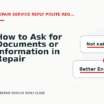 How to Ask for Documents or Information in Repair Service Reply English