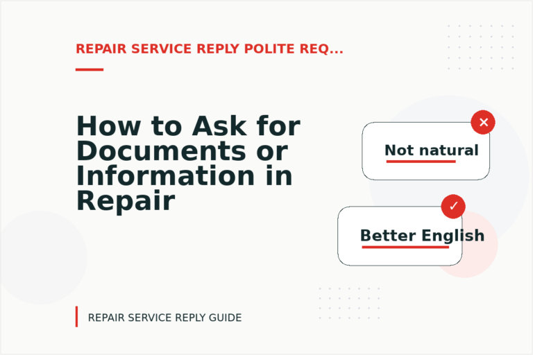 How to Ask for Documents or Information in Repair Service Reply English
