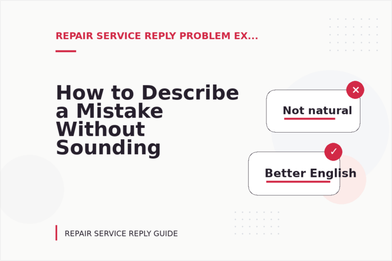 How to Describe a Mistake Without Sounding Rude in Repair Service Reply English