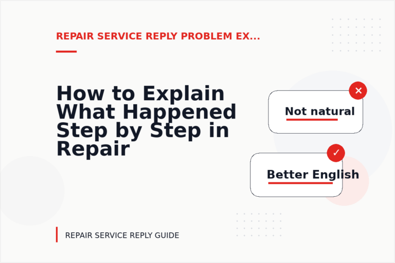How to Explain What Happened Step by Step in Repair Service Reply English How to Explain What Happened Step by Step in Repair Service Reply English