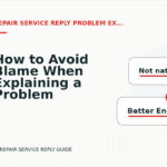 How to Avoid Blame When Explaining a Problem in Repair Service Reply English