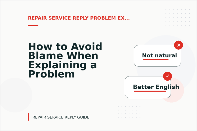How to Avoid Blame When Explaining a Problem in Repair Service Reply English How to Avoid Blame When Explaining a Problem in Repair Service Reply English