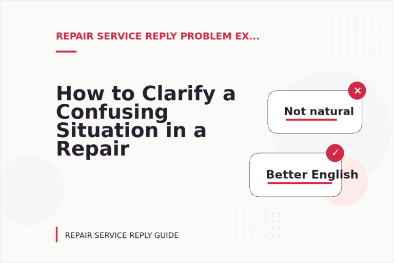 How to Clarify a Confusing Situation in a Repair Service Reply