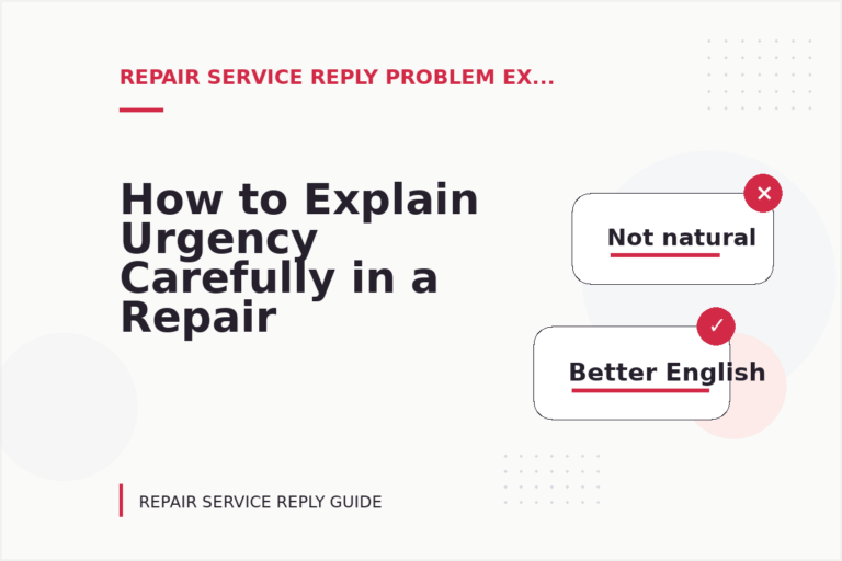 How to Explain Urgency Carefully in a Repair Service Reply How to Explain Urgency Carefully in a Repair Service Reply