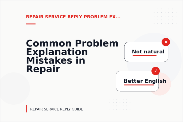 Common Problem Explanation Mistakes in Repair Service Reply English Common Problem Explanation Mistakes in Repair Service Reply English