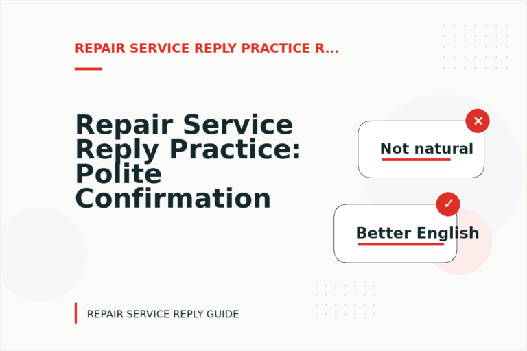 Repair Service Reply Practice: Polite Confirmation Examples Repair Service Reply Practice: Polite Confirmation Examples