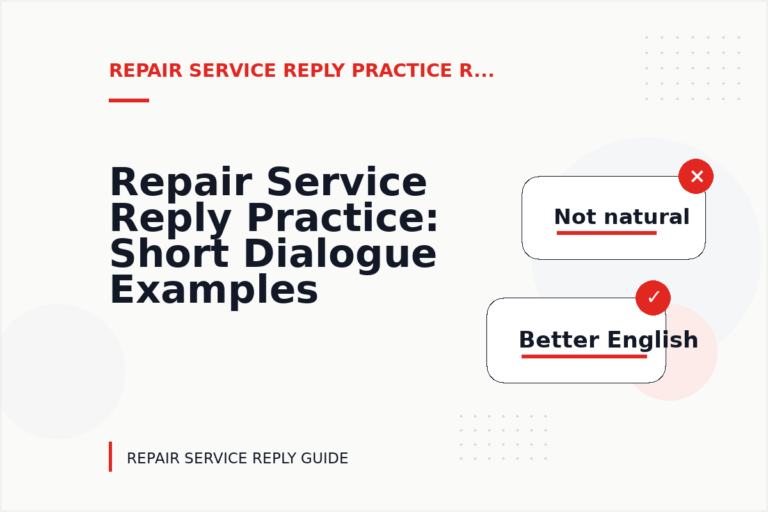 Repair Service Reply Practice: Short Dialogue Examples