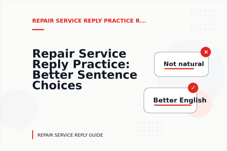 Repair Service Reply Practice: Better Sentence Choices