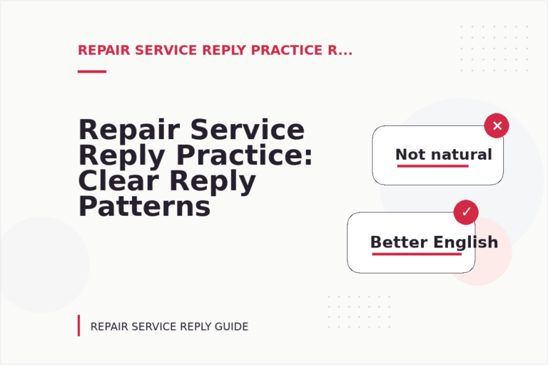 Repair Service Reply Practice: Clear Reply Patterns Repair Service Reply Practice: Clear Reply Patterns