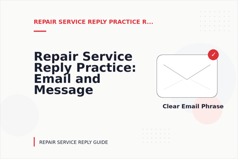 Repair Service Reply Practice: Email and Message Examples Repair Service Reply Practice: Email and Message Examples