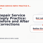 Repair Service Reply Practice: Before and After Corrections