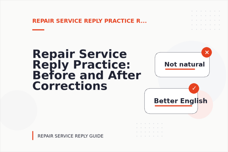 Repair Service Reply Practice: Before and After Corrections