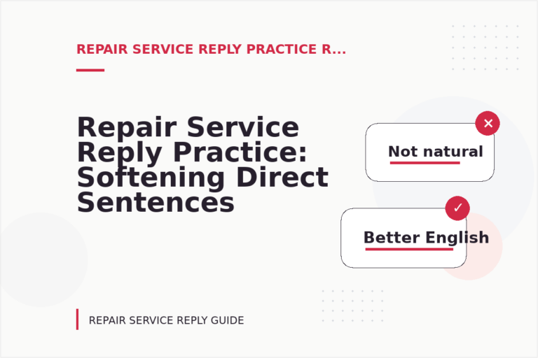 Repair Service Reply Practice: Softening Direct Sentences Repair Service Reply Practice: Softening Direct Sentences